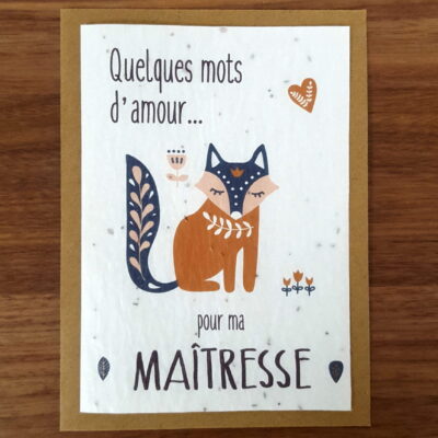 Carte à planter - Quelques mots d'amour pour ma maîtresse
