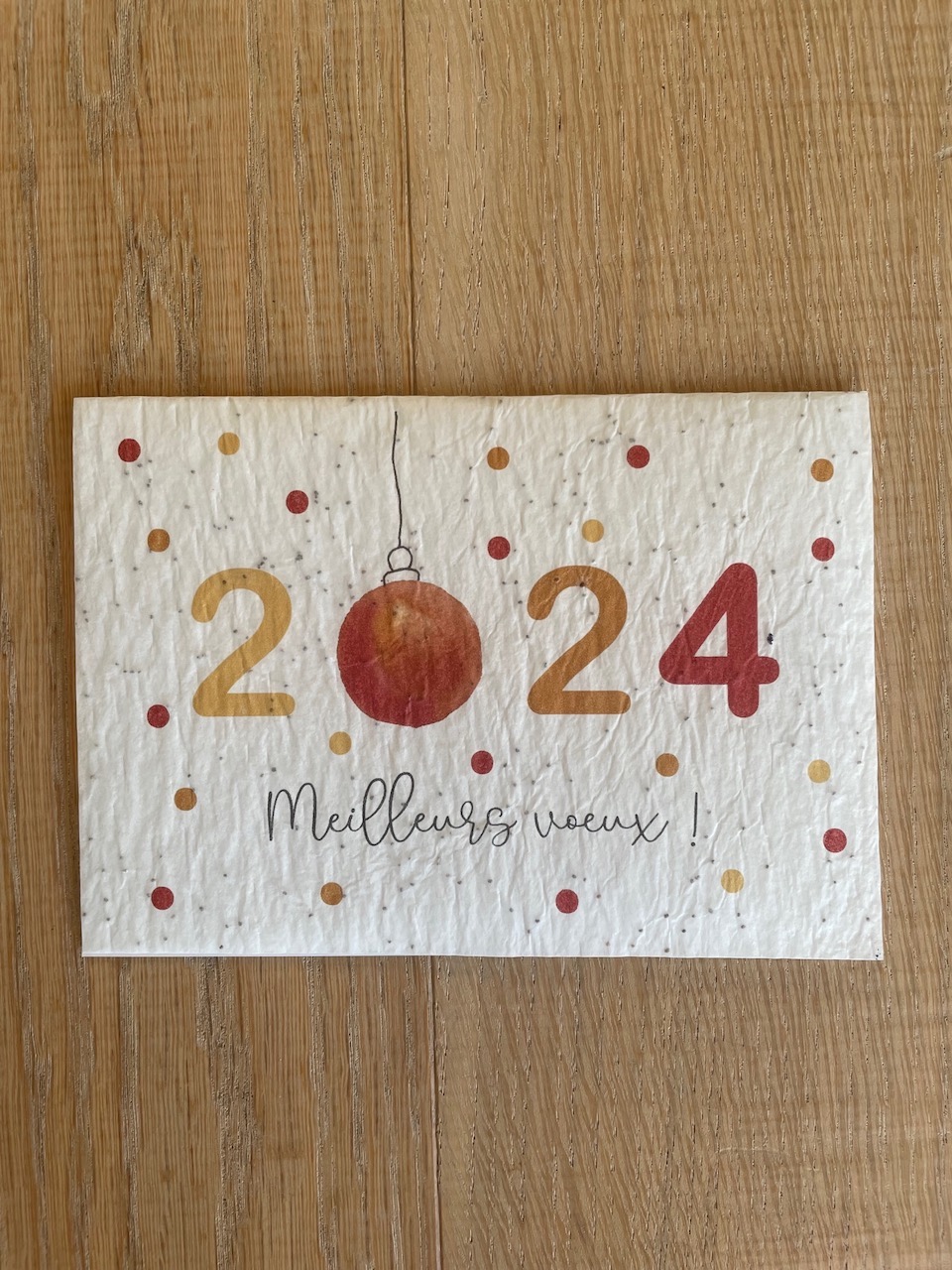 Carte de vœux à planter – Bonne année et Meilleurs voeux 2024 ! – Mimosa  Chroma
