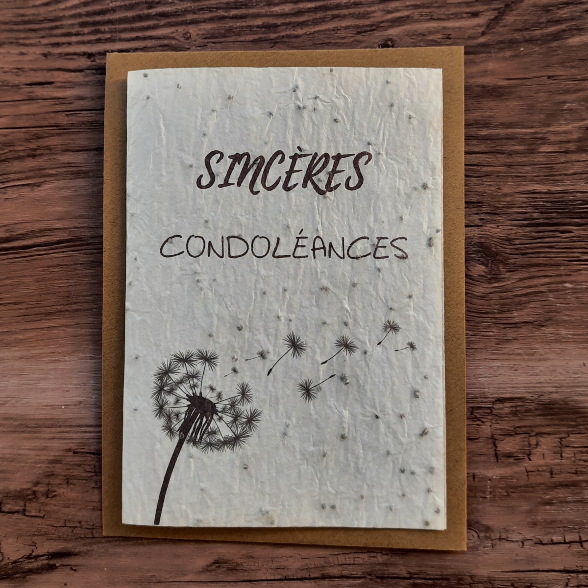 Carte à planter - Sincères condoléances - Des mots qui fleurissent