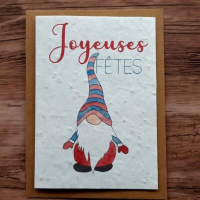 Carte à planter - Joyeuses Fêtes (lutin)