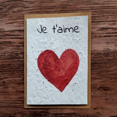 Carte à planter - Je t'aime (coeur)