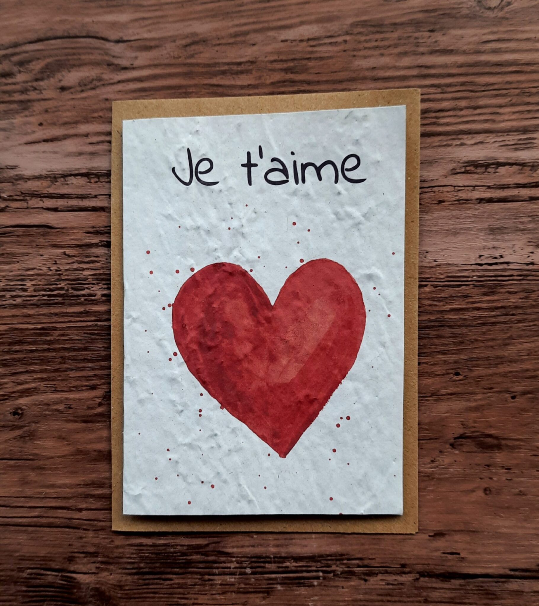 Carte à planter - Je t'aime (coeur) 1 Carte à planter - Je t'aime (coeur)