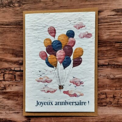 Carte à planter - Joyeux anniversaire (montgolfière)