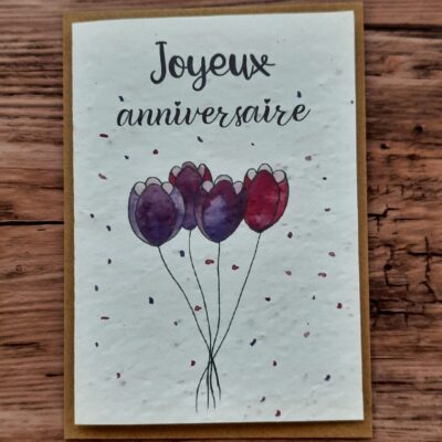 Carte à planter - Joyeux anniversaire (tulipes)