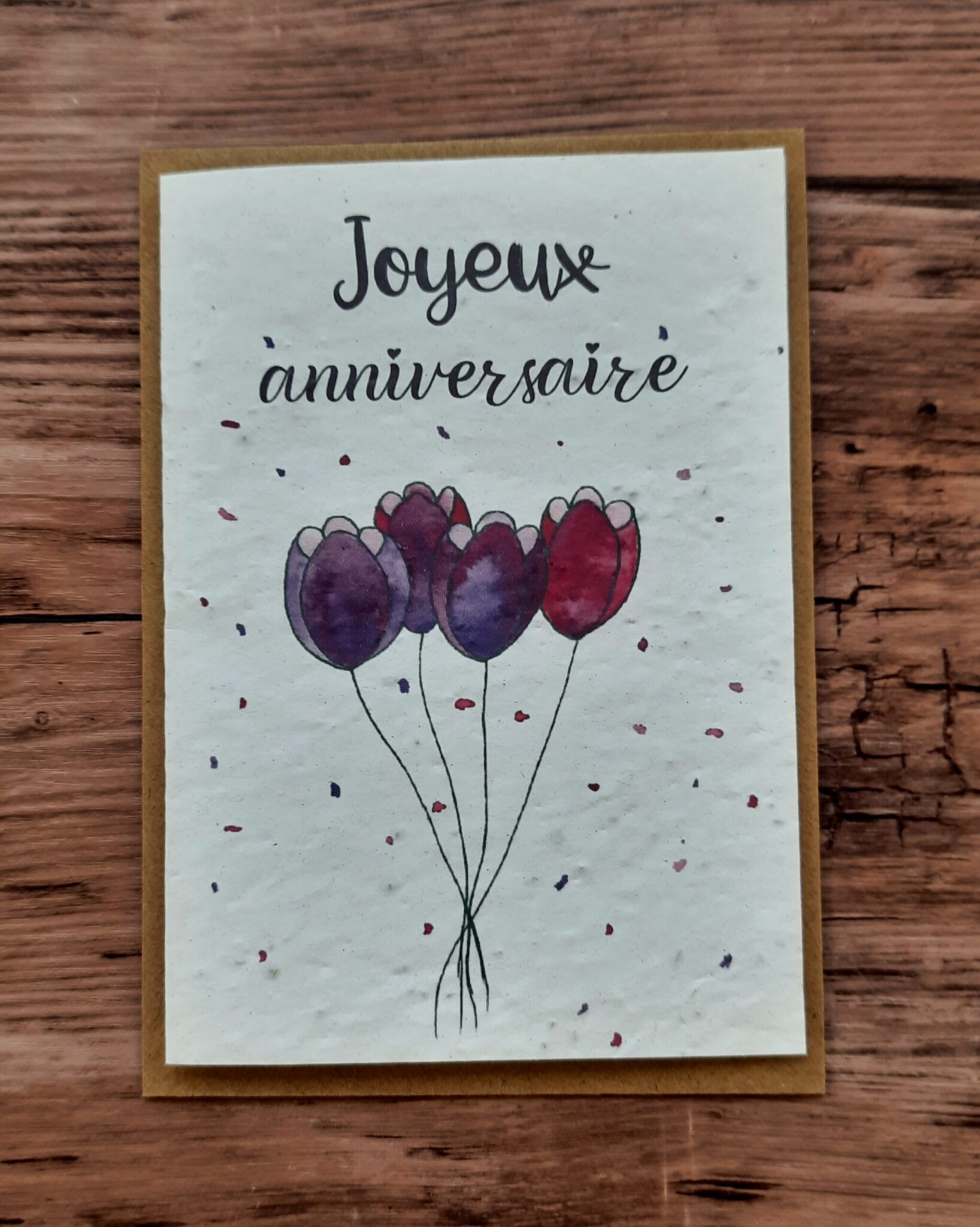 Carte à planter - Joyeux anniversaire (tulipes) 1 Carte à planter - Joyeux anniversaire (tulipes)