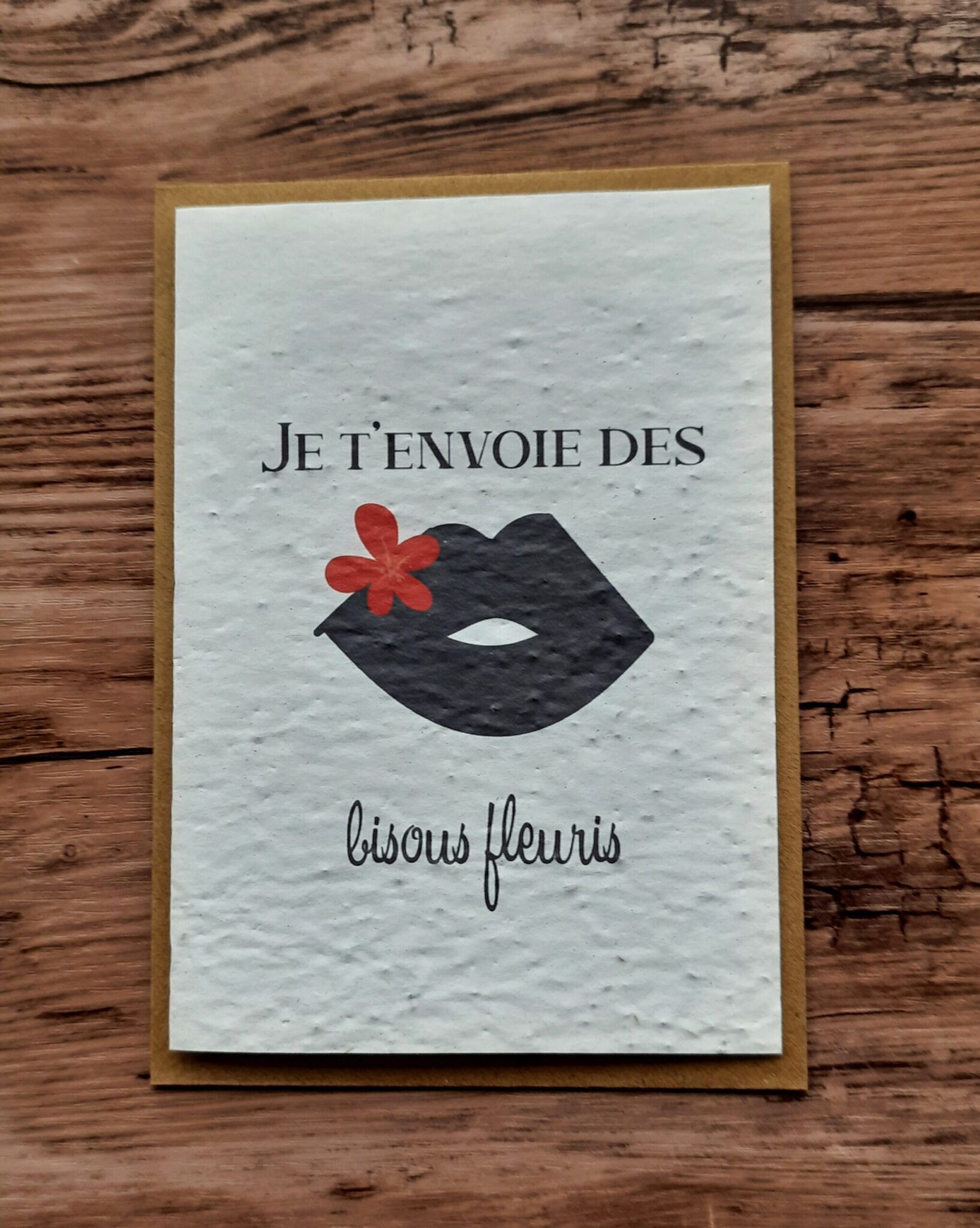 Carte à planter - Je t'envoie des bisous fleuris 1 Carte à planter - Je t'envoie des bisous fleuris