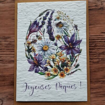 Carte à planter - Joyeuses Pâques (oeuf en fleurs)