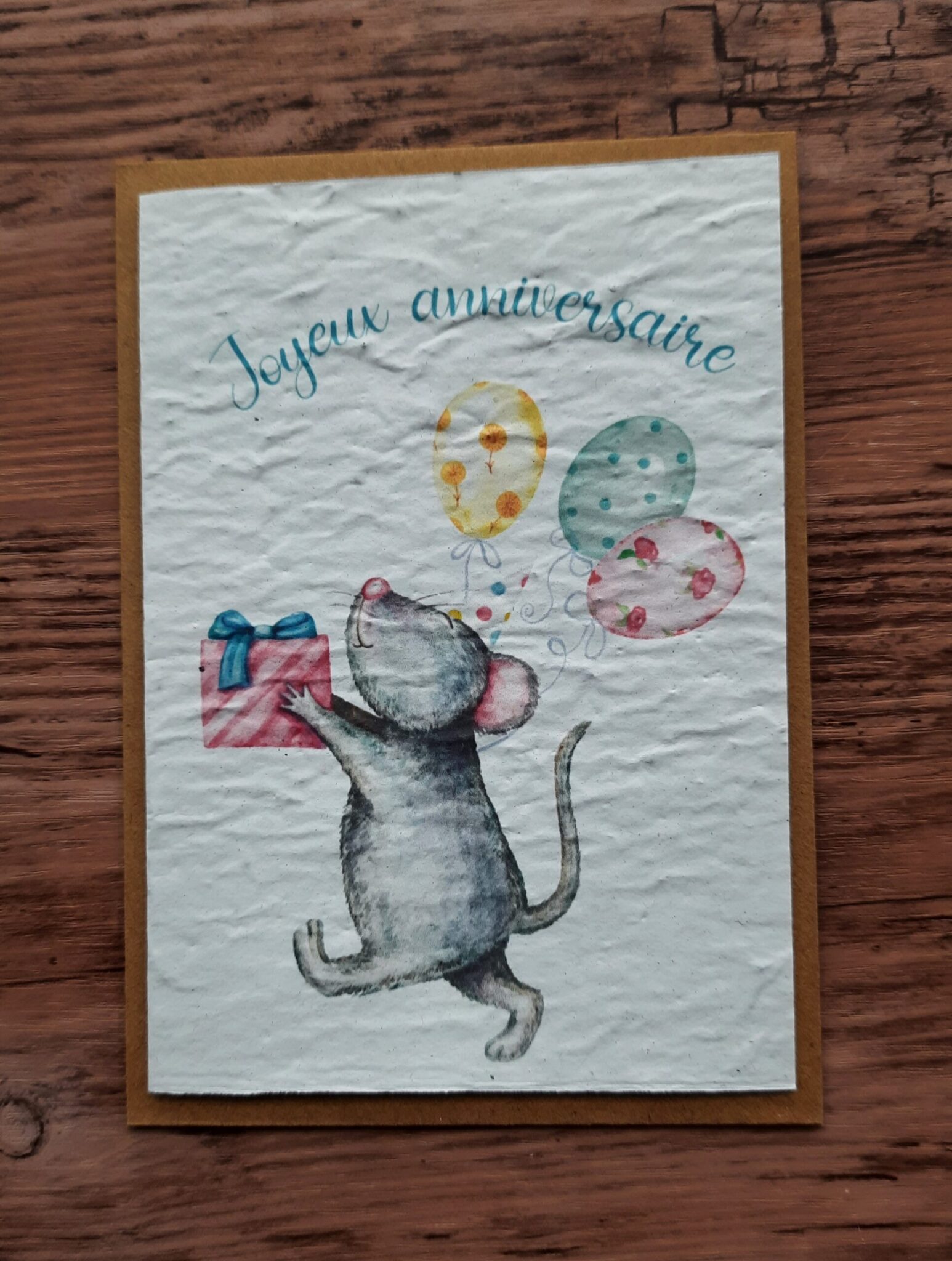 Carte à planter - Joyeux anniversaire (souris) 1 Carte à planter - Joyeux anniversaire (souris)
