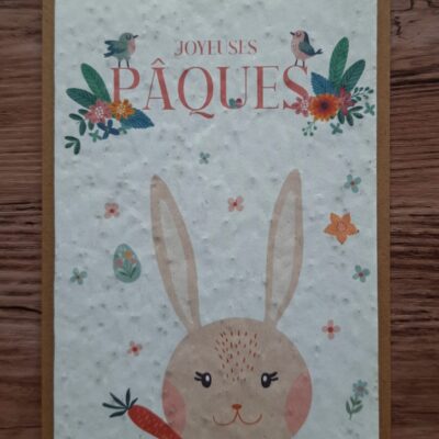 Carte à planter - Joyeuses Pâques (lapin)