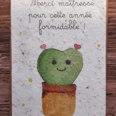 Carte à planter - Merci maîtresse pour cette année formidable !