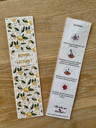 Marque-page en papier ensemencé