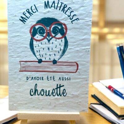 Carte à planter - Merci maîtresse d'avoir été aussi chouette