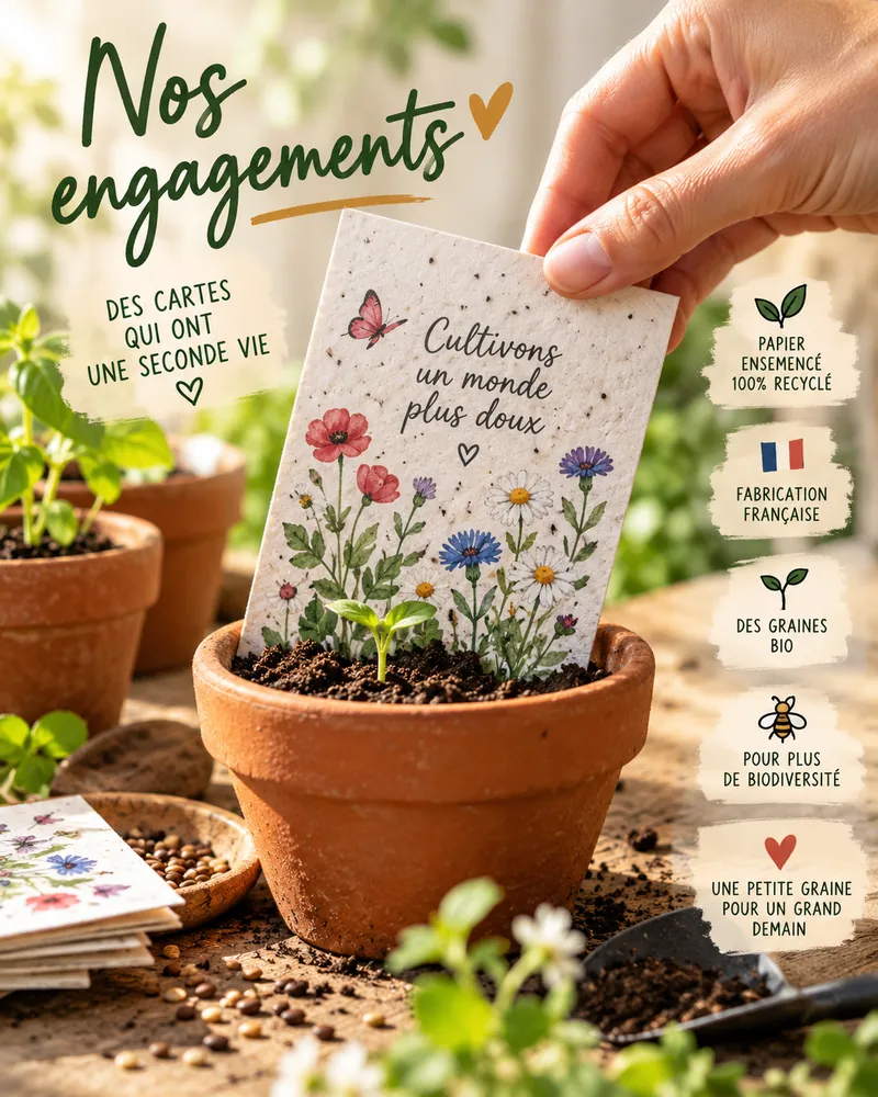 Accueil 17 Nos engagements - Découvrir le papier à planter